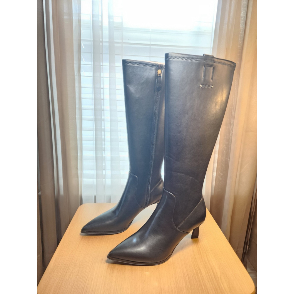 Franco Sarto Elegant Pointed Toe Knee High Tall Boots SZ 9 M REGULAR Calf BLACK - Picture 3 of 14